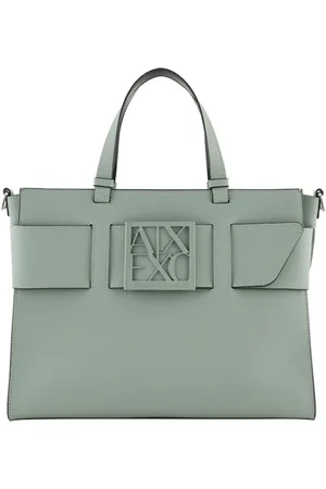 Armani Exchange Taske, Dame, Grøn, ONE SIZE, Uld, Grøn Håndtaske med Gyldne Detaljer