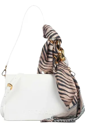Roberto Cavalli Taske, Dame, Hvid, ONE SIZE, Uld, Kæde Foulard Skuldertaske