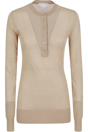 Stella McCartney Strik, Dame, , S, Bomuld, Neutral Top til Kvinder Ss25