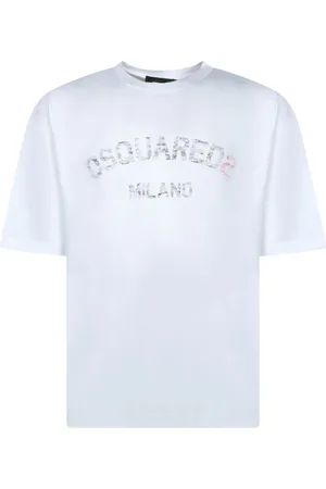 Dsquared2 Top, Herre, Hvid, XS, Bomuld, Hvid T-shirt med Distinctive Logo
