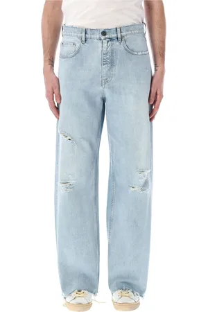 Golden Goose Jeans, Herre, Blå, W32, Uld, Stilfulde Cloud Wide Leg Jeans