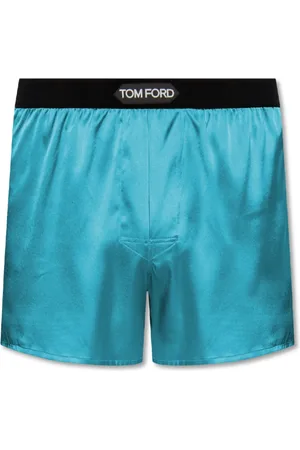 Tom Ford Undertøj, Herre, Blå, S, Silke Boxershorts med Logo