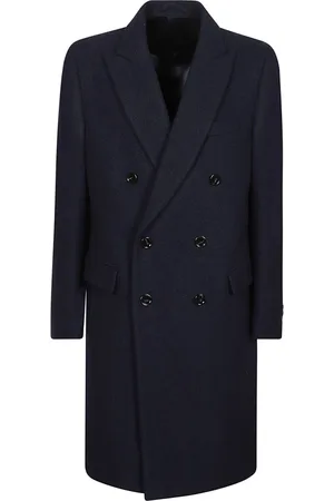 LARDINI Frakke, Herre, Blå, 2XL, Uld, Stilfuld Vinterfrakke til Mænd