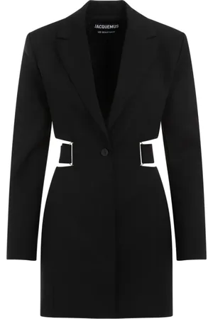 Jacquemus Kjole, Dame, Sort, XS, Uld, Sort Uld Minikjole Elegant Chic