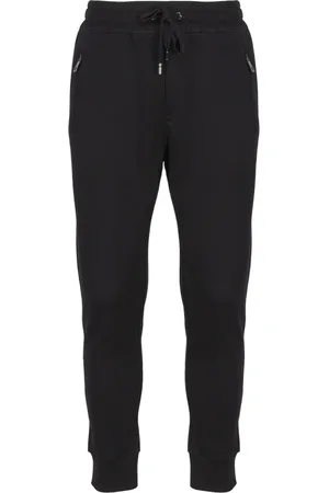 Dolce & Gabbana Bukser, Herre, Sort, 2XL, Bomuld, Jersey joggingbukser med mærkeetiket