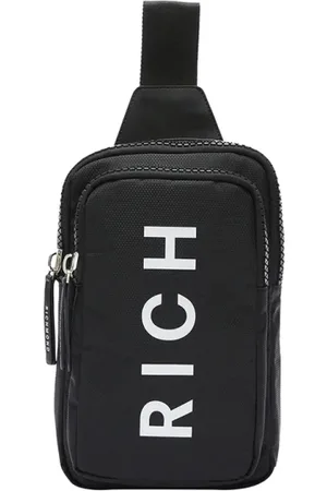 John Richmond Taske, Herre, Sort, ONE SIZE, Uld, Sporty Sort Crossbody Taske