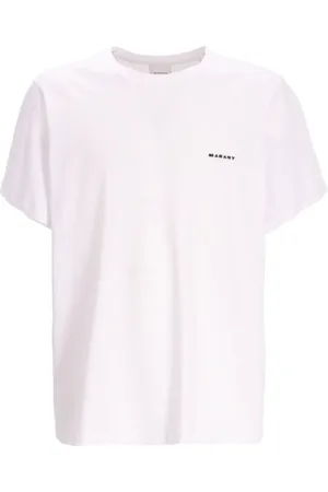 Isabel Marant Top, Herre, Hvid, XL, Bomuld, Hvid Bomuld Jersey Broderet T-shirt