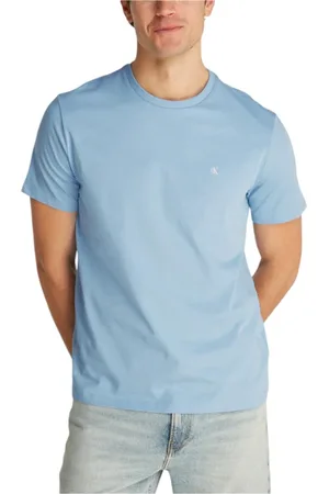 Calvin Klein Top, Herre, Blå, L, Bomuld, Lysblå Bomuldst-shirt