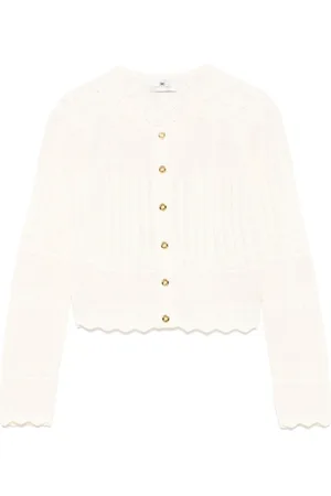 Elisabetta Franchi Strik, Dame, Gul, S, Elegant Sweater Kollektion