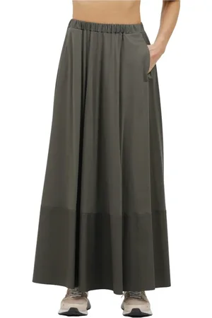 Max Mara Nederdel, Dame, Grøn, M, Midi Nederdel med Elastik i Taljen