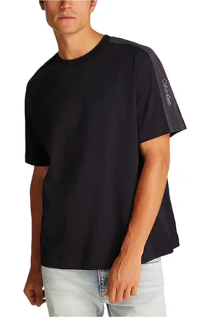 Calvin Klein Top, Herre, Sort, M, Bomuld, Sort Bomuld Rund Hals T-Shirt
