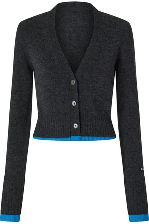 Pinko Strik, Dame, Grå, XS, Cashmere, Grå Cashmere Blandet Kort Cardigan