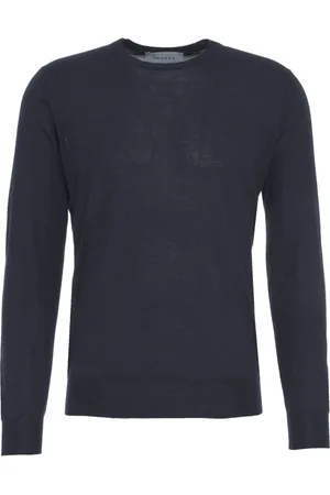 Gender Top, Herre, Blå, 2XL, Bomuld, Blå Striktrøje Pullover Fin Bomuld