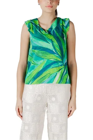 ONLY Top, Dame, Grøn, XL, Blomstret Ærmeløs Bluse