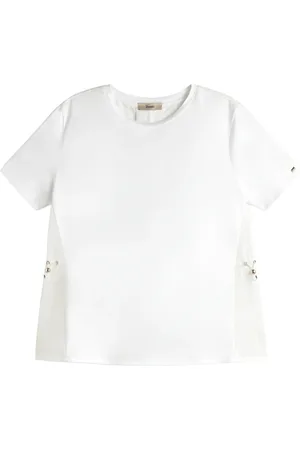 HERNO Top, Dame, Hvid, XS, Bomuld, Elegant Bomuld T-shirt med Ny Tekno