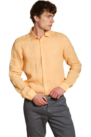 Masons Skjorte, Herre, Rød, 2XL, Linned, Linned Torino Herreskjorte