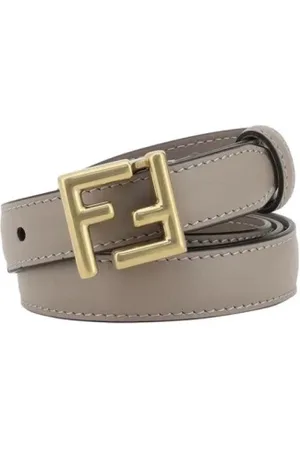 Fendi Tilbehør, Dame, Grå, 85 CM, Læder, Luksus FF Logo Læderbælte