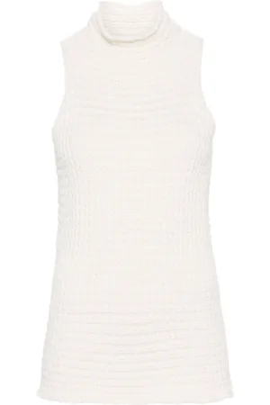 Jil Sander Top, Dame, Hvid, S, Højhalset Ærmeløs Top