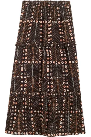 Isabel Marant Nederdel, Dame, Flerfarvet, XS, Bomuld, Elegant Sort Bomuld Nederdel