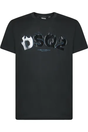 Dsquared2 Top, Herre, Sort, L, Bomuld, Sort Flamme Logo T-Shirt