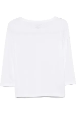 Majestic Top, Dame, Hvid, S, Hvide Crew Neck T-shirts og Polos