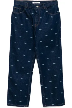 Maison Kitsuné Jeans, Herre, Blå, W34, Bomuld, Indigo Blå Afslappede Jeans