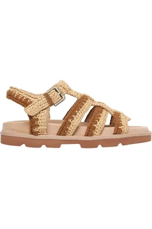Mou Sko, Dame, Brun, 38 EU, Uld, Brune Sandaler med Plateausål