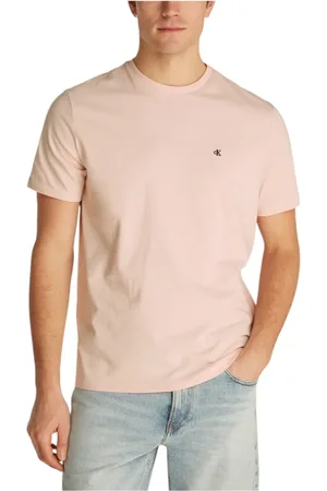 Calvin Klein Top, Herre, Lyserød, 2XL, Bomuld, Rosa Bomuldst-shirt til Mænd
