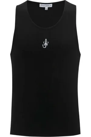 J.W.Anderson Top, Herre, Sort, S, Uld, Sort broderet tanktop