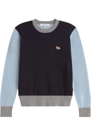 Maison Kitsuné Strik, Dame, Flerfarvet, M, Uld, Farveblok Baby Fox Jumper