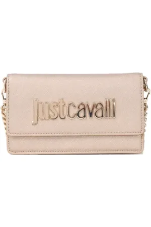 Roberto Cavalli Taske, Dame, Lyserød, ONE SIZE, Læder, Logo Pochette Platin Eco-Læder Taske