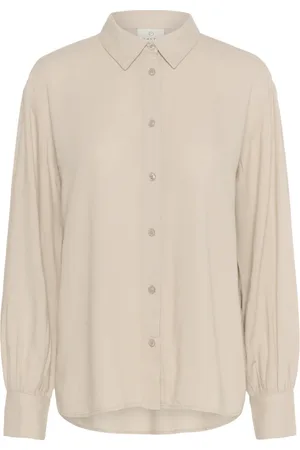Kaffe Bluser & Skjorter, Dame, , 2XL, Fjergrå Skjortebluse Løstsiddende