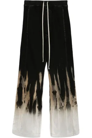Rick Owens Bukser, Dame, Flerfarvet, M, Denim, Black Terra Denim Pusher Bukser