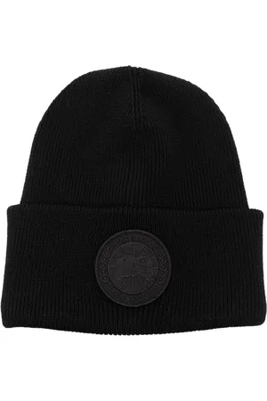 Canada Goose Tilbehør, Herre, Sort, ONE SIZE, Uld, Sort Ribstrikket Beanie