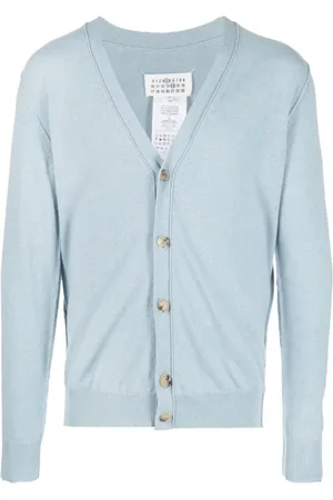 Maison Margiela Strik, Herre, Blå, XL, Lyseblå Cardigan