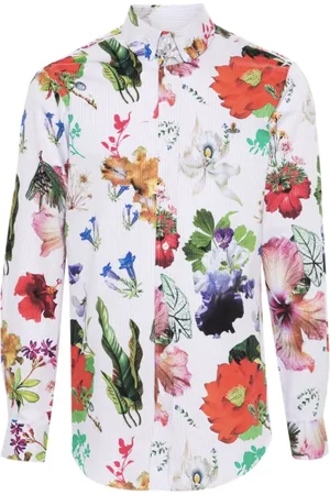 Vivienne Westwood Skjorte, Herre, Flerfarvet, M, Blomstret knap-up skjorte