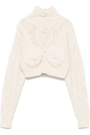 Jean Paul Gaultier Strik, Dame, , XS, Bomuld, Chunky Strik Turtleneck Sweater