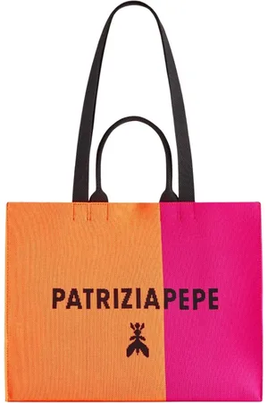 Patrizia Pepe Taske, Dame, Flerfarvet, ONE SIZE, Uld, Strikket indkøbstaske med farveblokdesign
