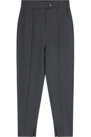 Pinko Bukser, Dame, Grå, 2XS, Nylon, Grå bukser med lige snit
