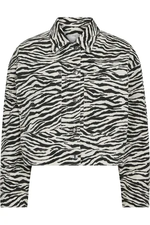 Co`Couture Bluser & Skjorter, Dame, Flerfarvet, M, Bomuld, Zioncc Zebra Crop Jakke