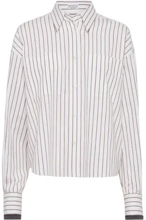 Brunello Cucinelli Bluser & Skjorter, Dame, Hvid, M, Bomuld, Elegant bomuldsskjorte til kvinder