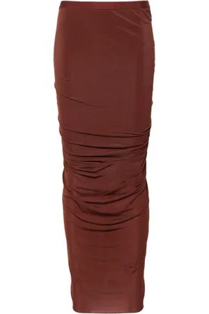 Rick Owens Nederdel, Dame, Brun, S, Lang Henna Rejeskørt