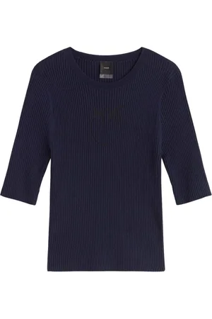 Pinko Strik, Dame, Blå, M, Bomuld, Nautisk Elegance Sweater