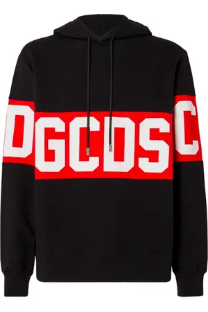 GCDS Sweathshirts & Hoodies, Herre, Sort, L, Langærmet Logo Hættetrøje