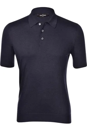 Gran Sasso Top, Herre, Blå, 2XL, Uld, Tennis Polo Shirt