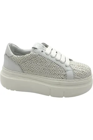 Gio+ Sko, Dame, Hvid, 41 EU, Læder, Hvide Flettede Lædersneakers