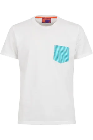 Gallo Top, Herre, Hvid, M, Bomuld, Hvid crew neck bomuld t-shirt til mænd med ensfarvet og seersucker lomme
