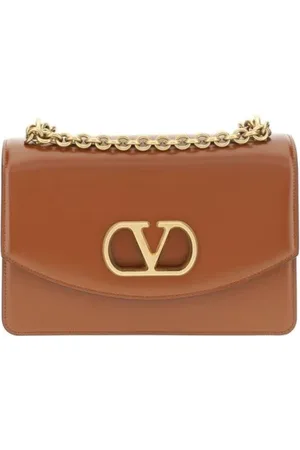 VALENTINO GARAVANI Taske, Dame, Brun, ONE SIZE, Uld, Elegant VLogo Skuldertaske med Kæde