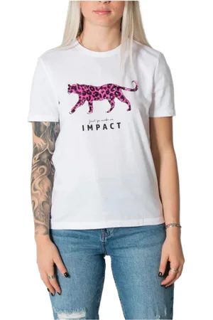 ONLY Top, Dame, Hvid, L, Bomuld, Hvid Print Bomuld T-shirt