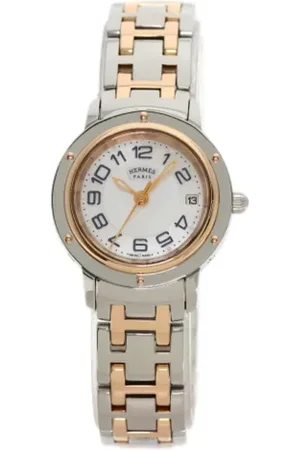 Hermès Pre-owned, Dame, Hvid, ONE SIZE, Tyl, Pre-owned Rustfrit stal watches